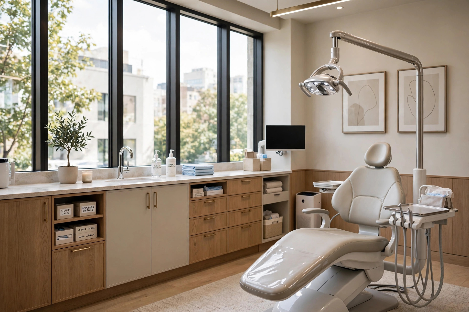Bright modern dental office interior